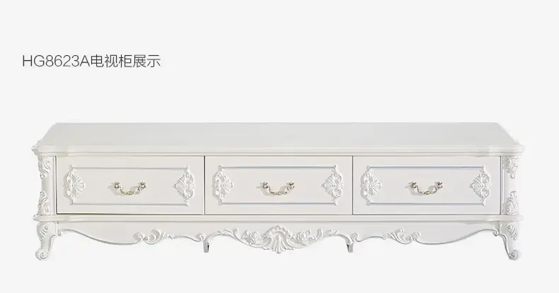 和购 欧式电视柜 实木客厅矮柜卧室地柜简约法式电视机柜组合8620