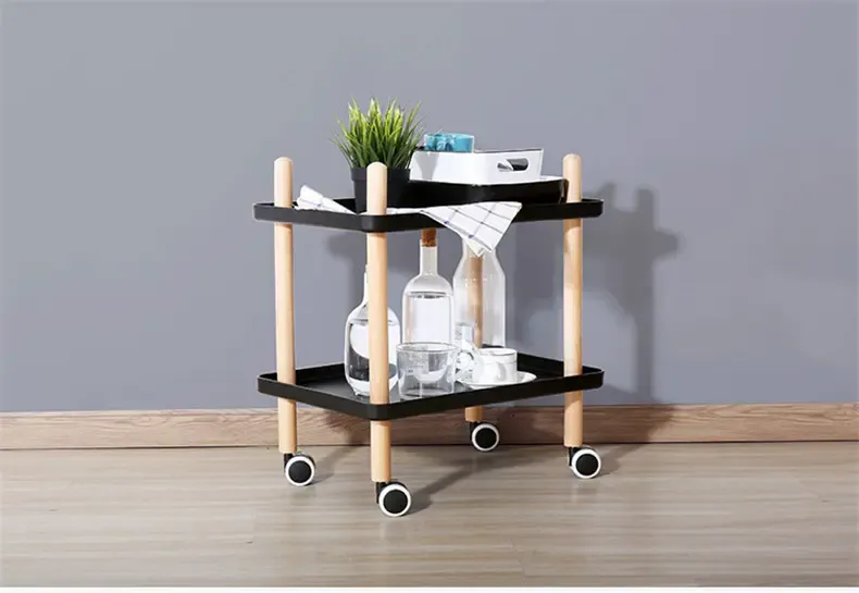 索乐便利桌活动桌可移动小茶几移动桌带轮桌电话桌边几角几边柜子