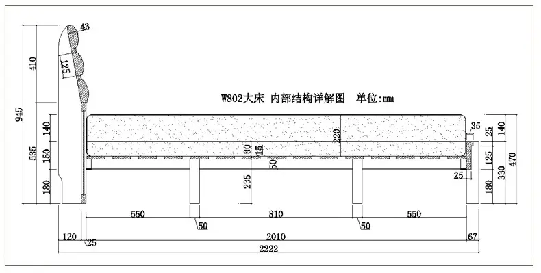 实木床头尺寸图纸图片