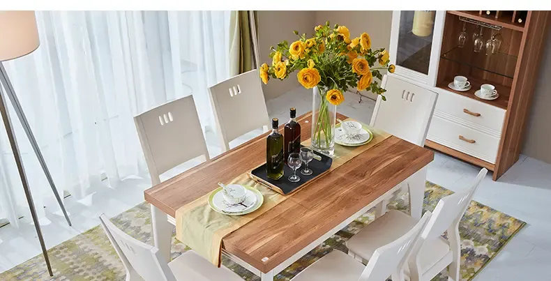 太子家居 北欧餐桌现代简约小户型餐桌椅组合长方形餐桌椅9161