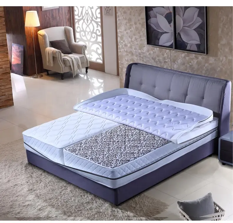 柏健折叠天然乳胶针织羊绒面料分体3e山棕席梦思软硬两用床垫