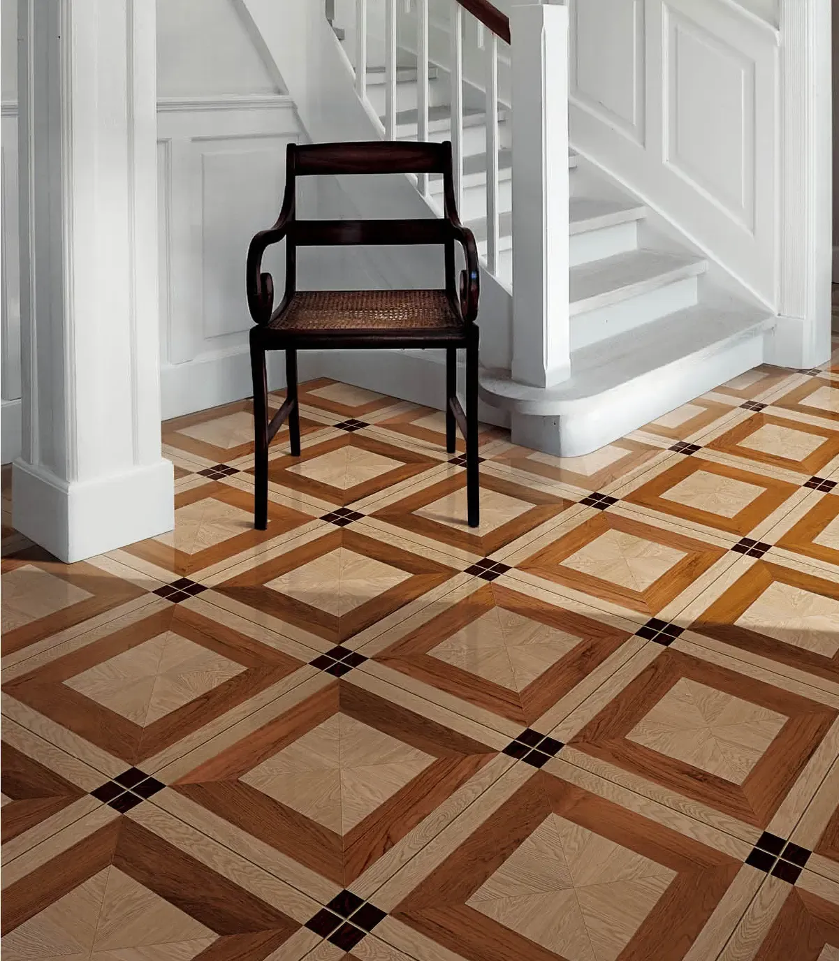 锦绣前程客厅地板 香榭丽舍艺术拼花地板 私人定制璀璨绽放 工厂