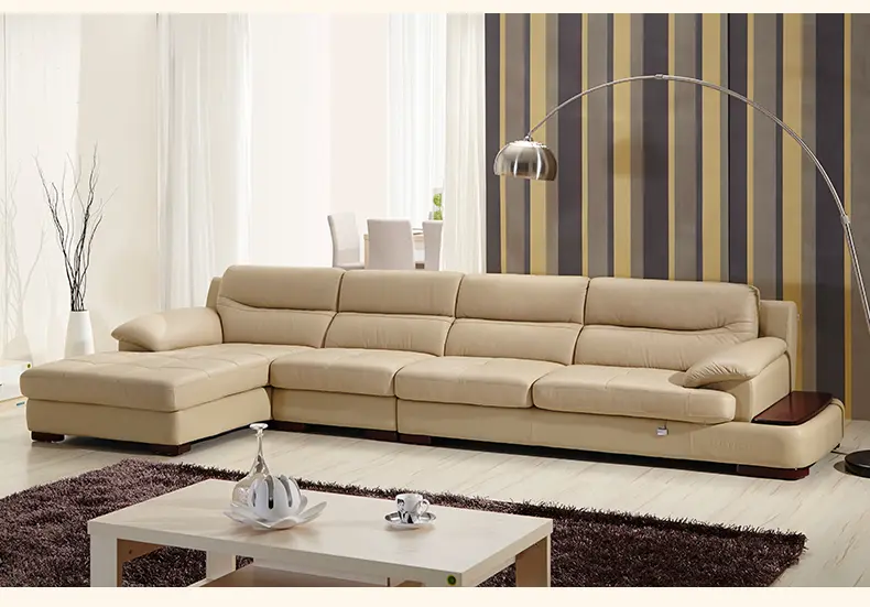 全友家私客厅时尚真皮沙发组合头层牛皮l型转角皮沙发102050