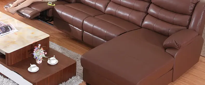 潘神简约现代头等太空多功能舱头层牛皮懒人转角贵妃真皮沙发组合