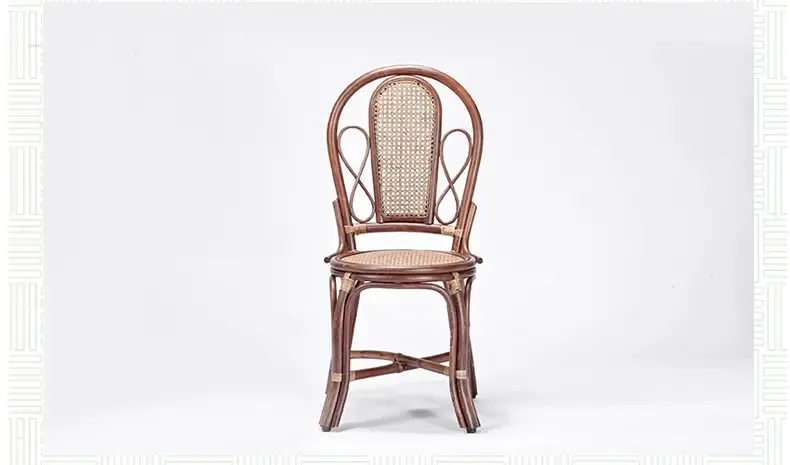 长青堂 藤编藤椅子 田园家具室内餐厅餐椅简约现代无扶手靠背椅