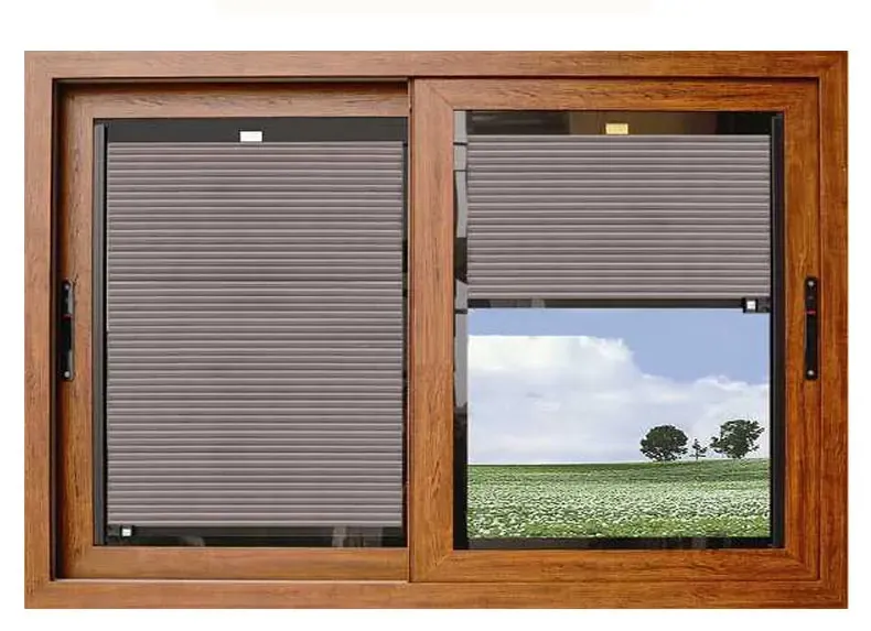 维盾断桥铝中空玻璃内置百叶窗办公室手动电动百叶门窗定制断桥铝开窗