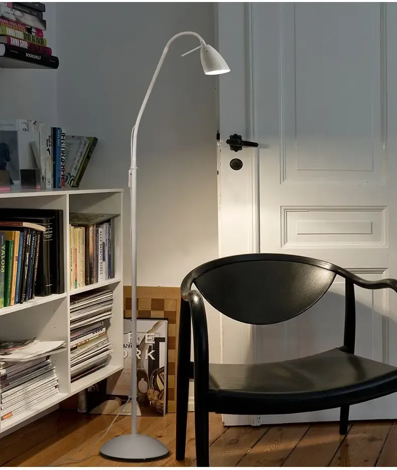 北欧落地灯书房卧室床头阅读灯客厅简约现代创意立式落地台灯白色