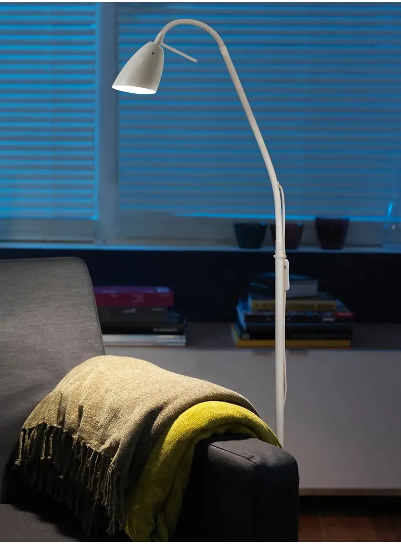 北欧落地灯书房卧室床头阅读灯客厅简约现代创意立式落地台灯 白色