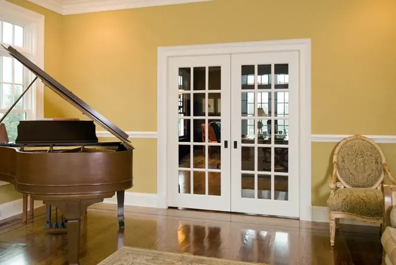 美式田园双开木移门白色推拉门纯白双开移门实木复合门包安装 k13【报