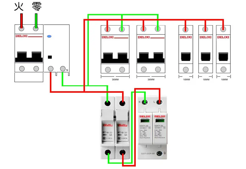 德力西电气 防雷器 避雷器 dz47y 4p 3p n 三相385v 电涌保护器 浪涌