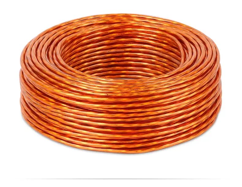 秋叶原(choseal) 4芯圆型单股铜芯导体电话线带屏蔽金色家装电话线