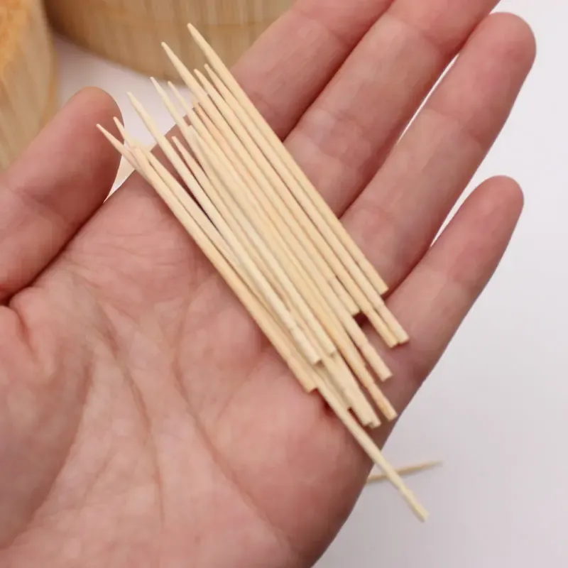 1公斤装牙签单尖加粗试吃酒店蛋糕店小竹签6.5cm*2.0mm量贩式大捆