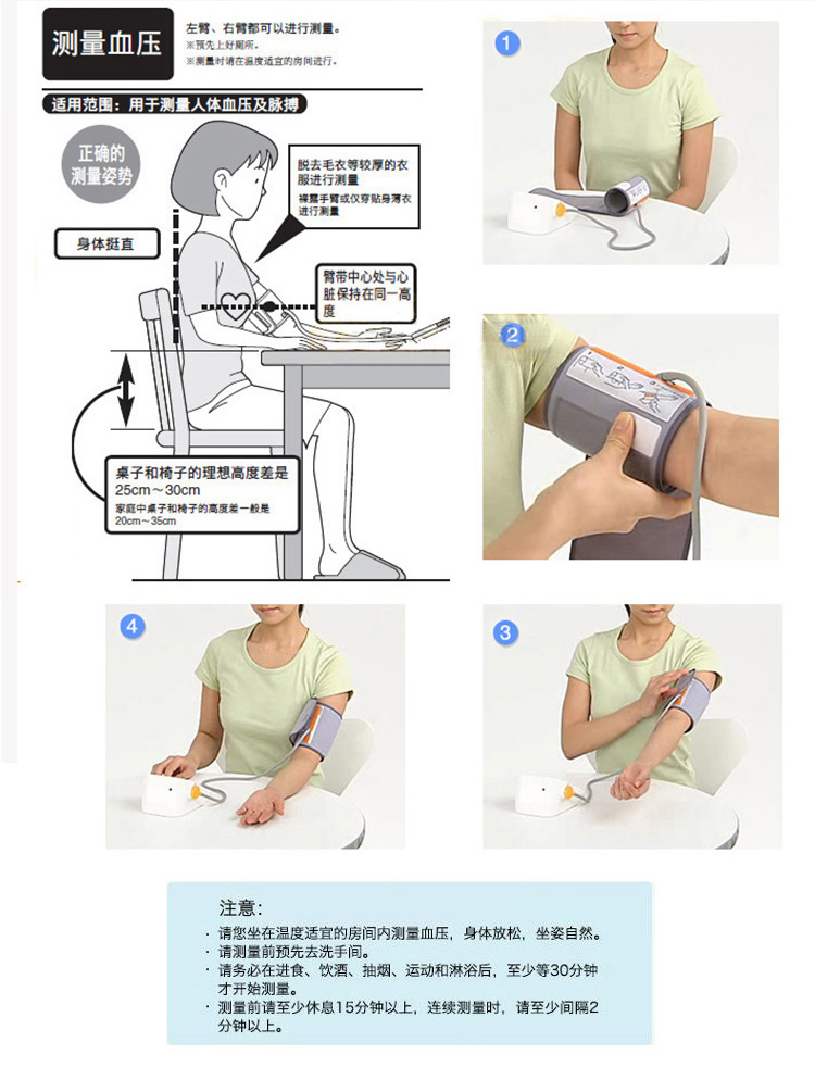 血压计测量方法与步骤图片