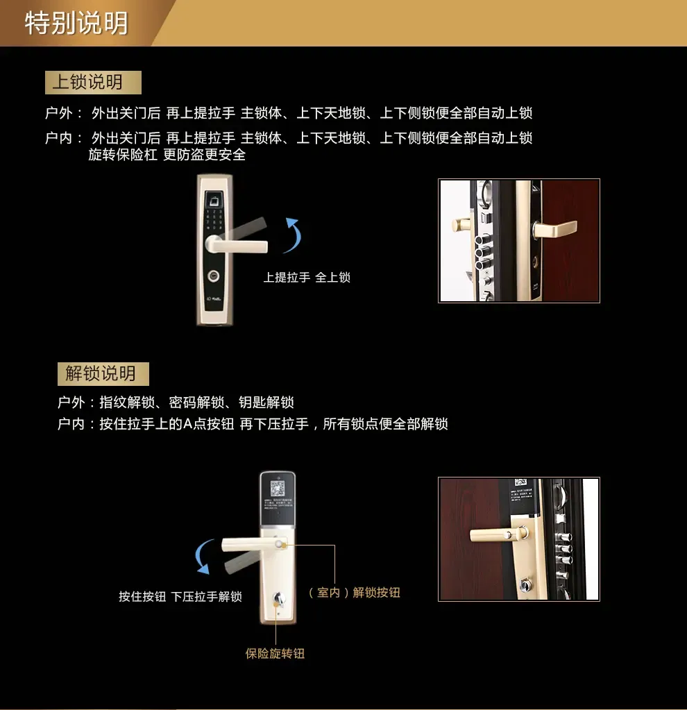 星月神 防盗门b263t指纹密码解锁门钢制安全门甲级进户门 左锁右外开