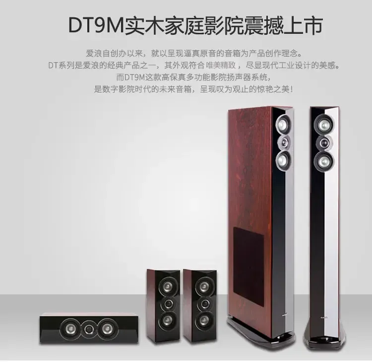 爱浪avlightdt9m木质音响客厅影院套装实木落地51家庭影院雅马哈功放