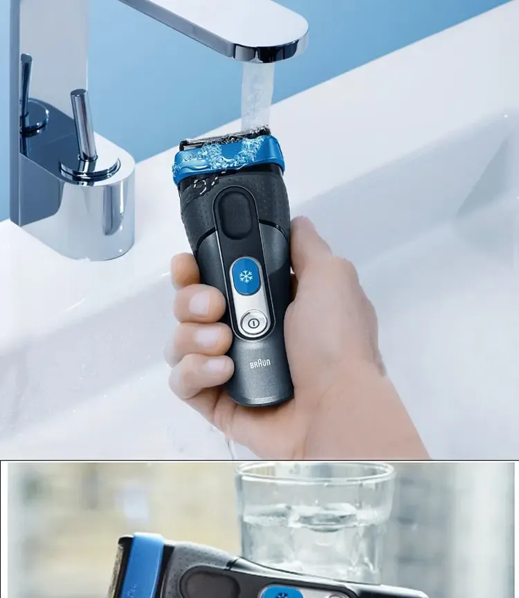 博朗(braun) 电动剃须刀cooltec冰感系列ct2s全身水洗刮胡刀 黑色