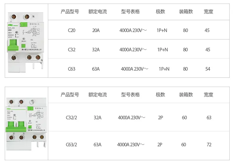 雷士(nvc) 雷士照明漏电保护器漏电开关家用1p n断路器2p防触电 1p n