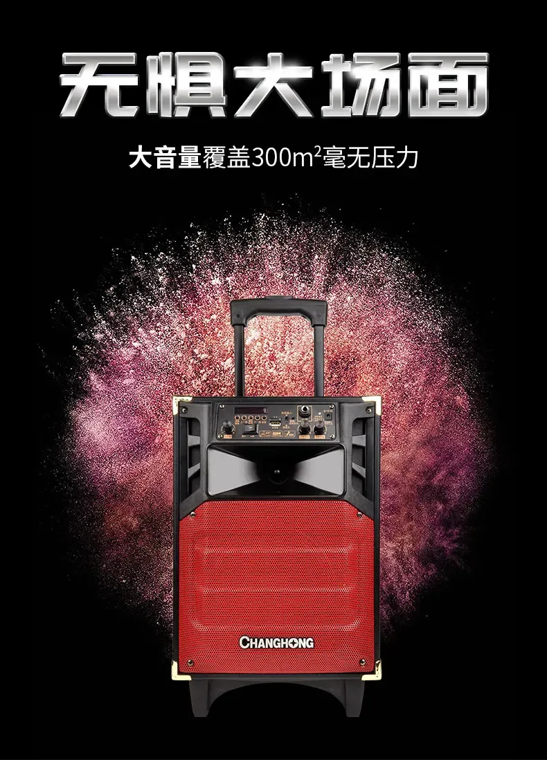 长虹(changhong)广场舞户外音响带蓝牙录音锂电池拉杆音箱大功率好