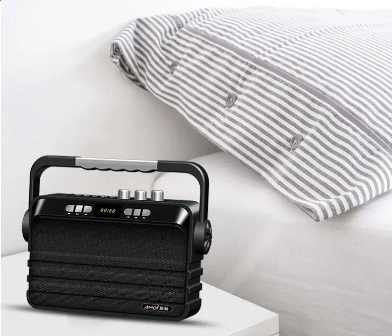 夏新便携式户外蓝牙音响 双4英寸广场舞播放器电瓶手提移动音箱低音炮