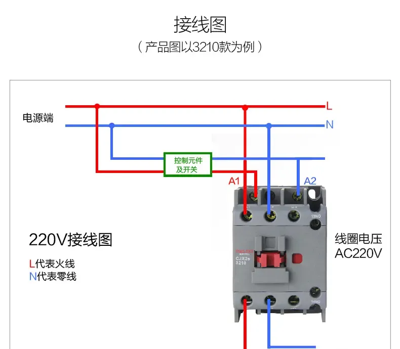 德力西电气delixielectriccjx2s3210德力西交流接触器线圈电压380v