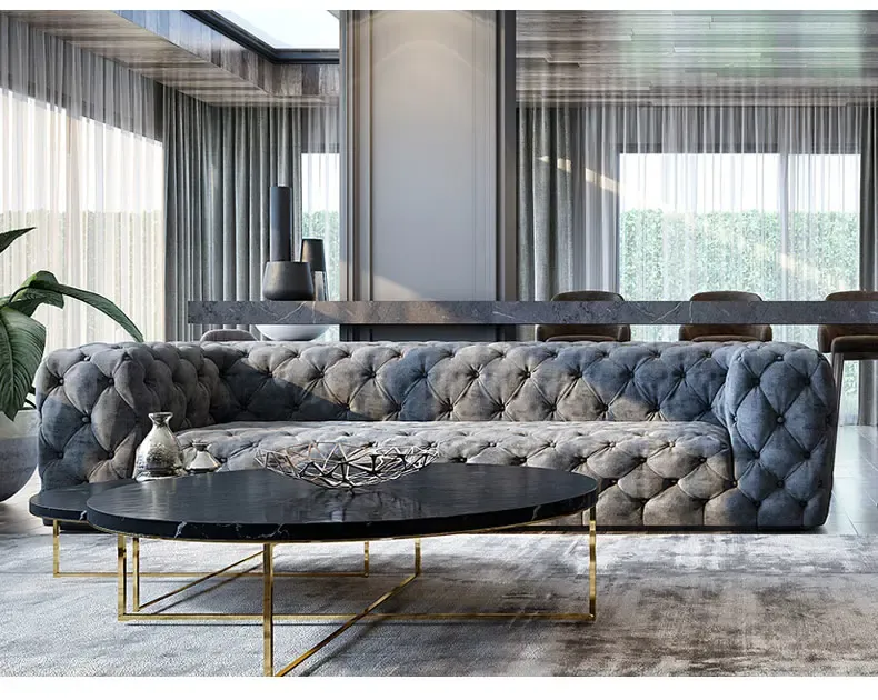 迪欧空间 简约现代布艺沙发组合客厅整装大小户型可拆洗 科技布