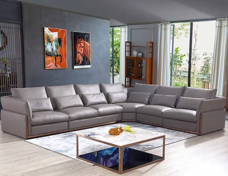 红苹果家具 简约现代居家组合真皮沙发 办公会客皮艺沙发 aps650