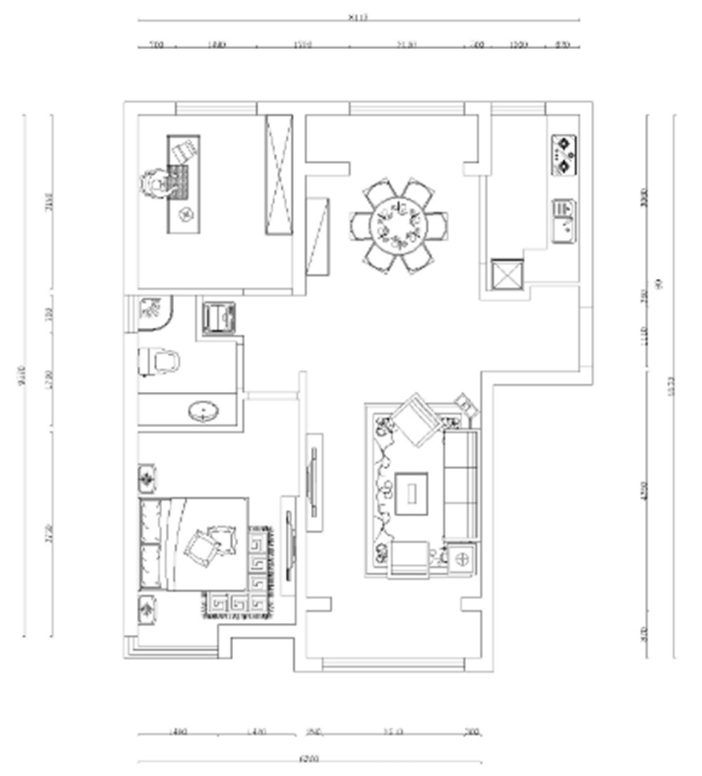 【力天装饰】夏洛兹花园 2室 欧式风格