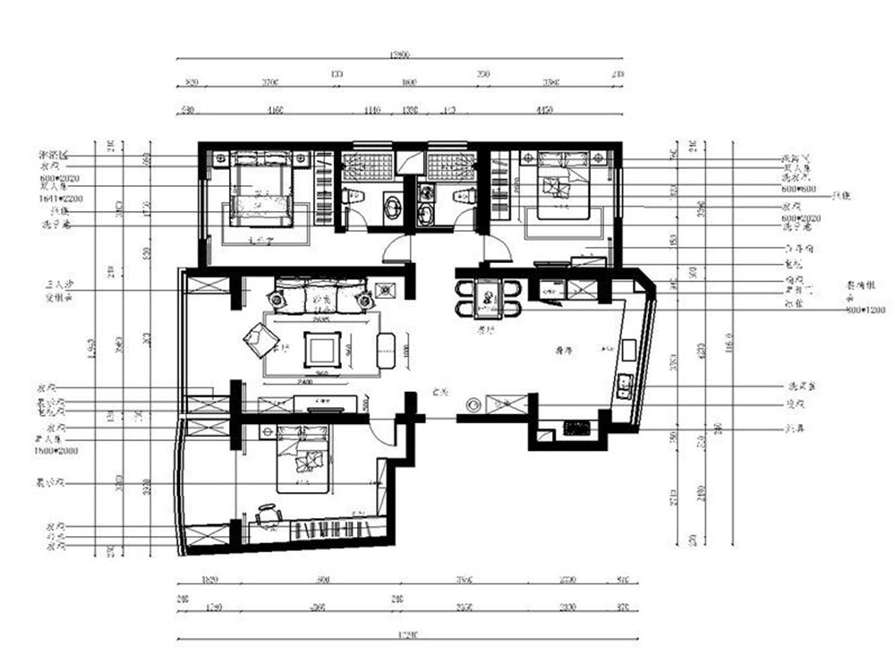 艺术公寓151平方案设计