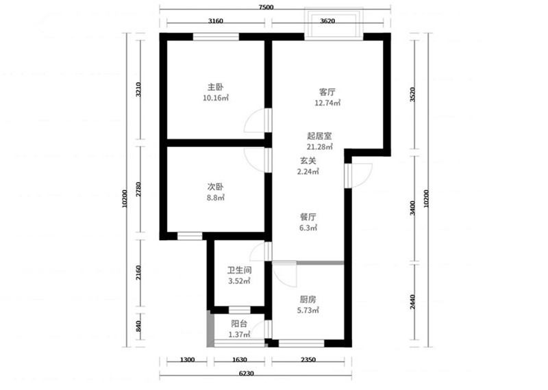 丛林背景-北欧风（74平米）