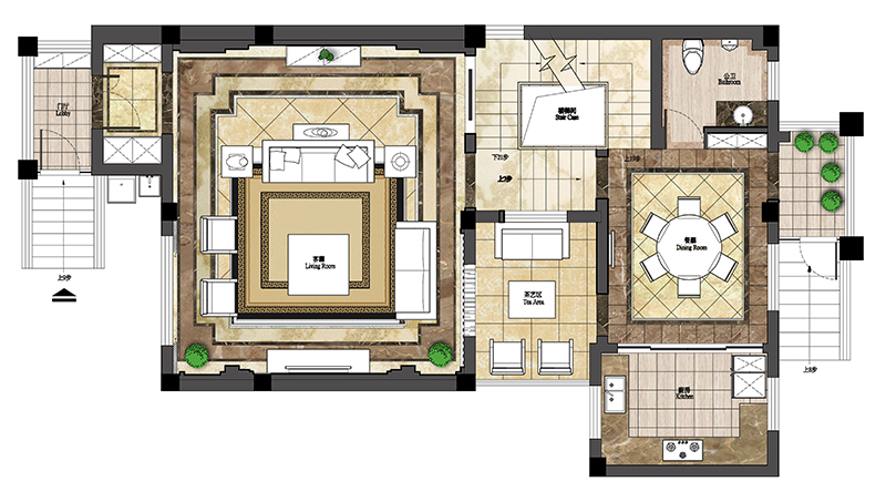 430平新中式星宝花园独栋别墅装修空间设计