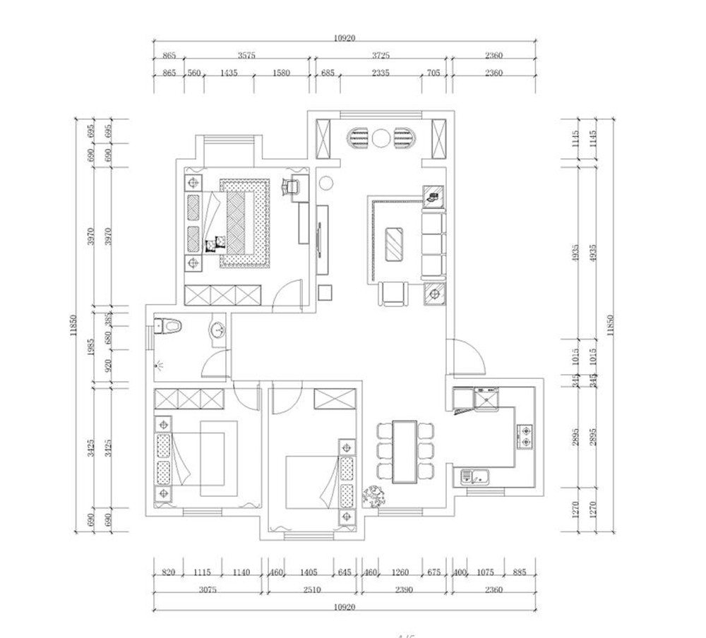 【力天装饰】裕华园-128㎡-简欧风格