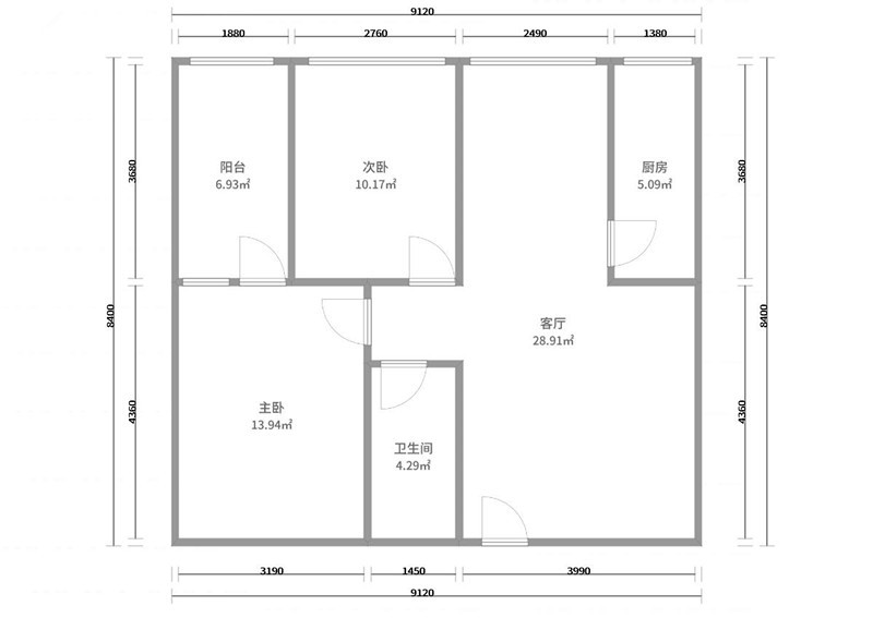 财富中心-新中式风-93平米