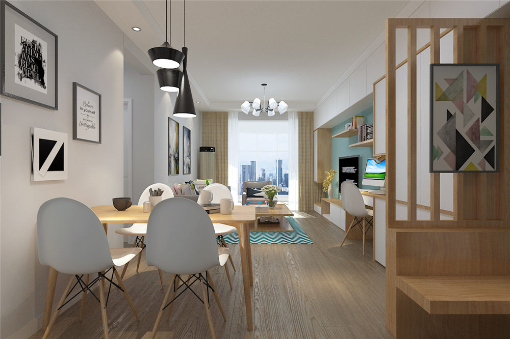 91平米北欧风格二居室，预算9万，点击看效果图！-滨海新城装修