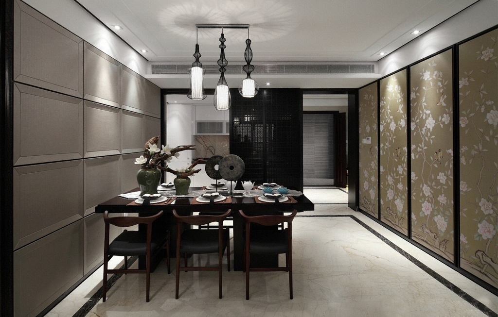 新中式风格二居室110方效果图