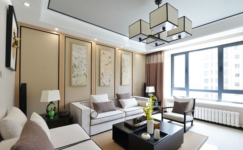 意想不到的神奇效果，95.75平米的三居室，中式风格只花了10万，太值了！