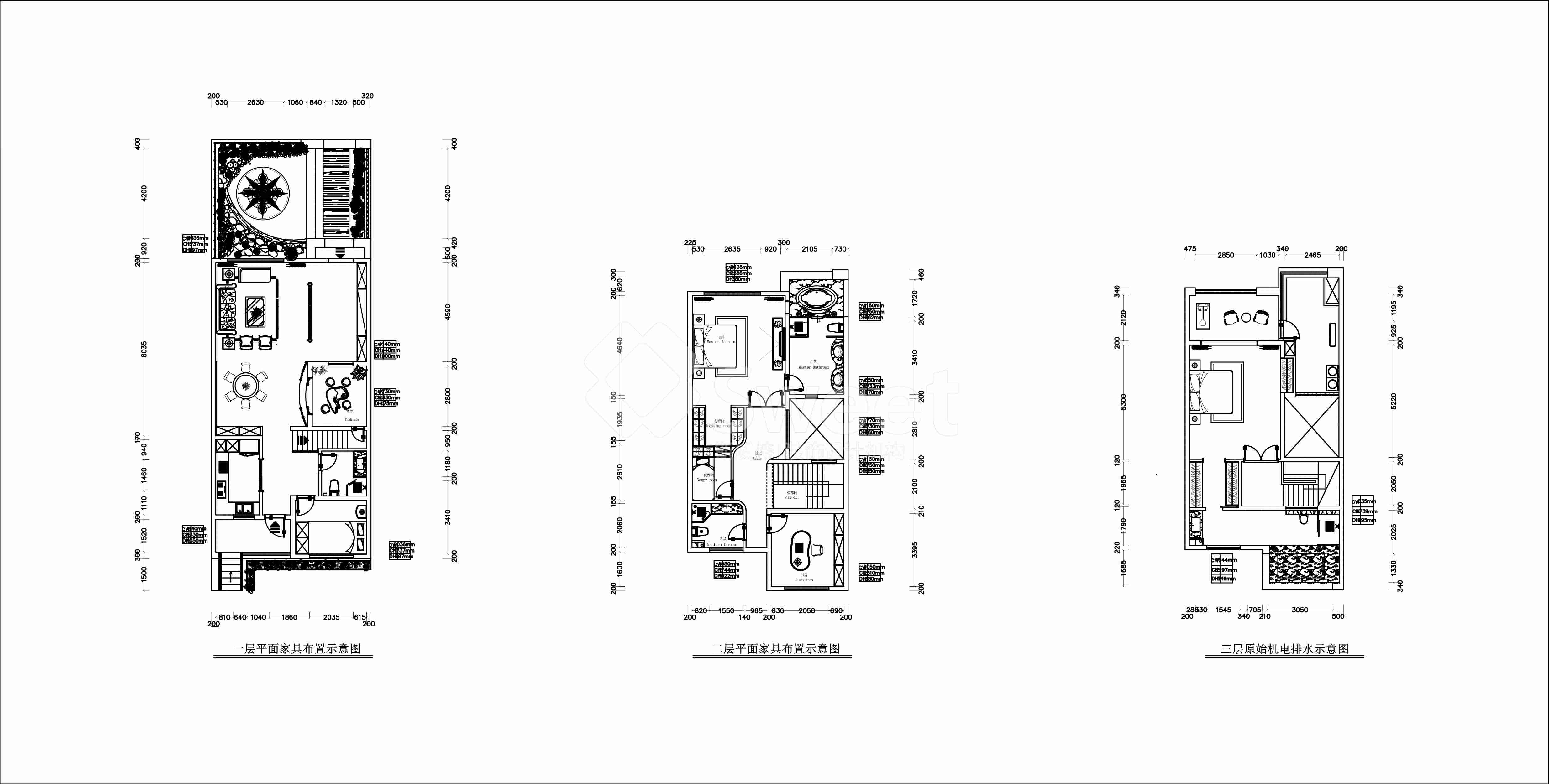 绿地骊山花城别墅280平欧式风格设计案例