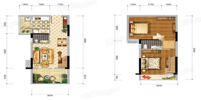 中辅小时代现代风格53平装修效果图