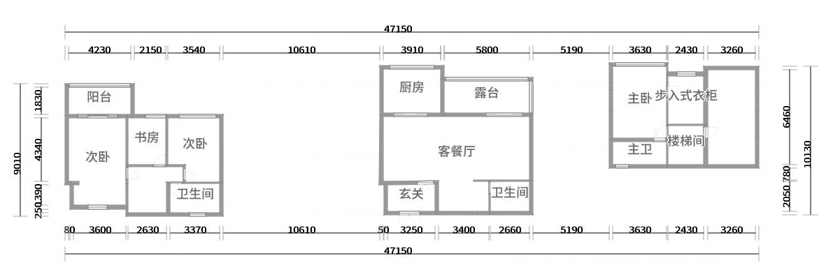 金科时代中心121平米的简欧风格