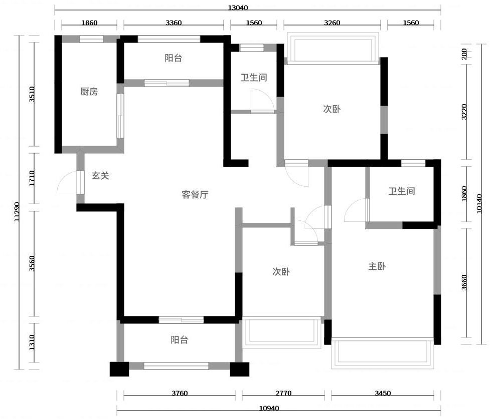 华宇上院90平米简欧风格