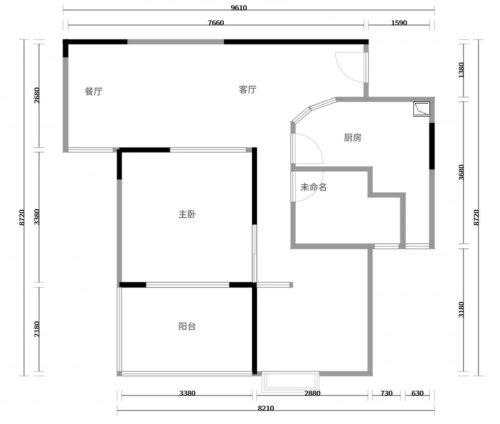 金科时代中心36平米欧式风格