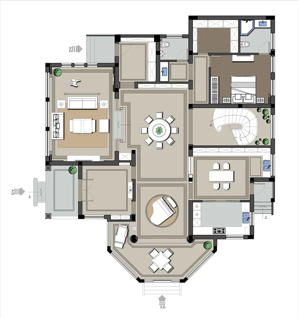 简欧风格别墅300平米42万-滨江华家池装修案例-杭州房天下家居装修网