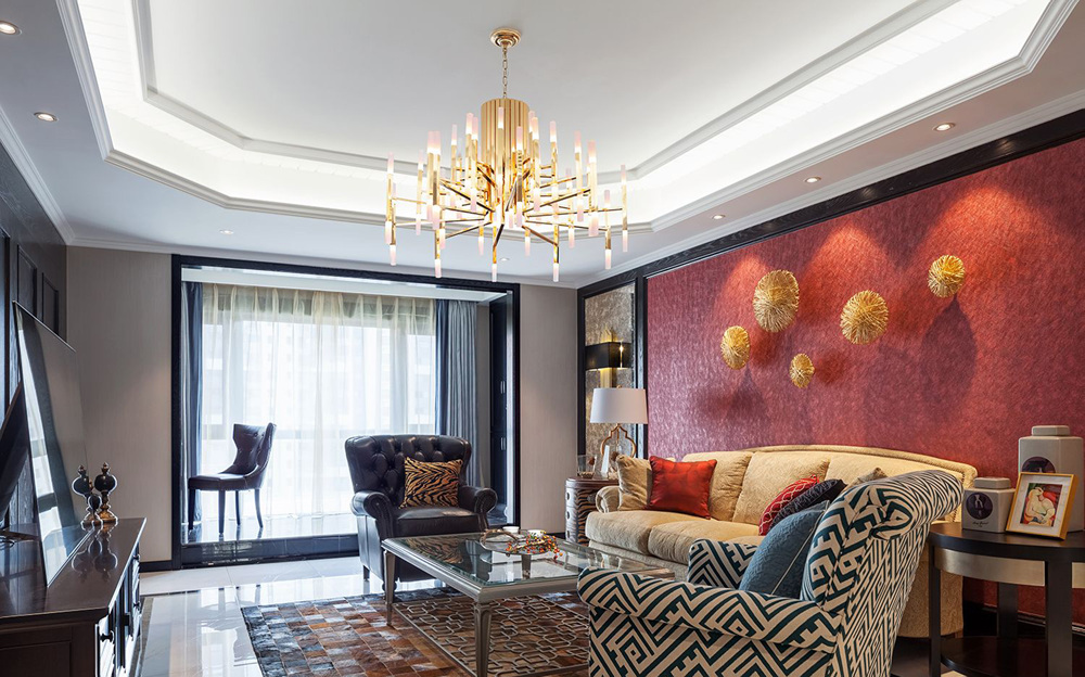180平米美式风格三居室，预算35万，点击看效果图！-大上海紫金城装修