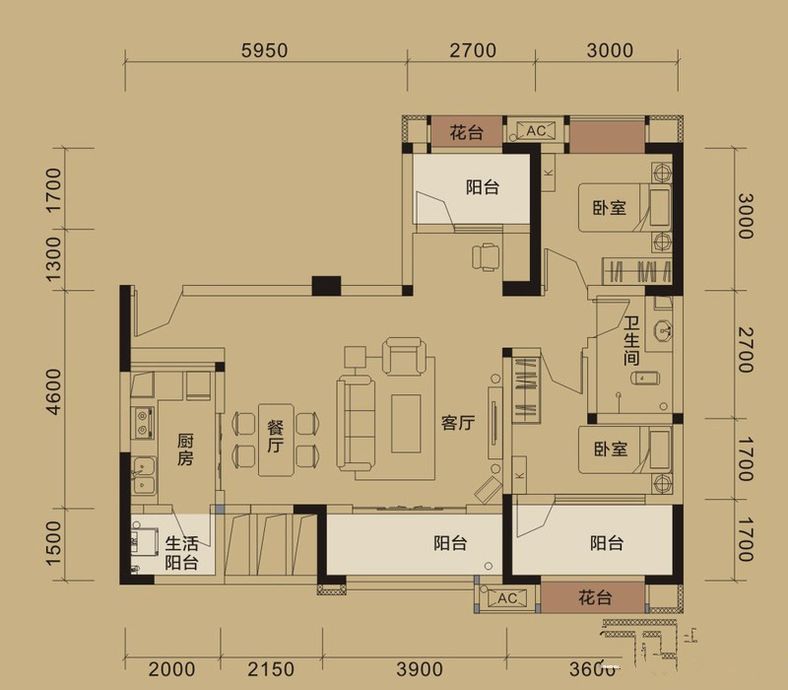 二居室/75平米/4.28万/整装全包