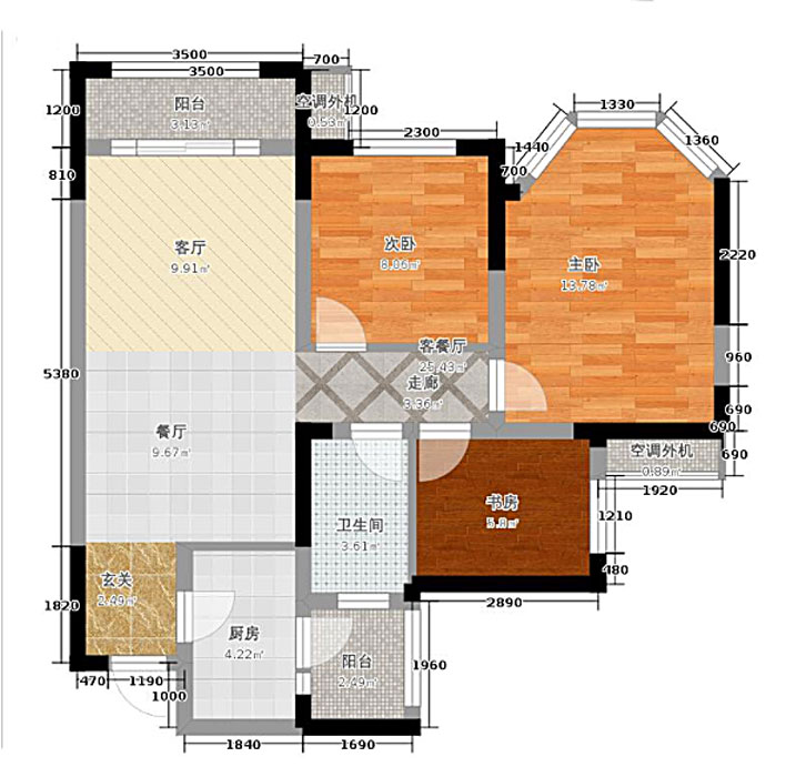 三居室/套三/82平米/4.78万/免费设计