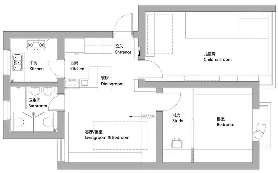 现代简约85平