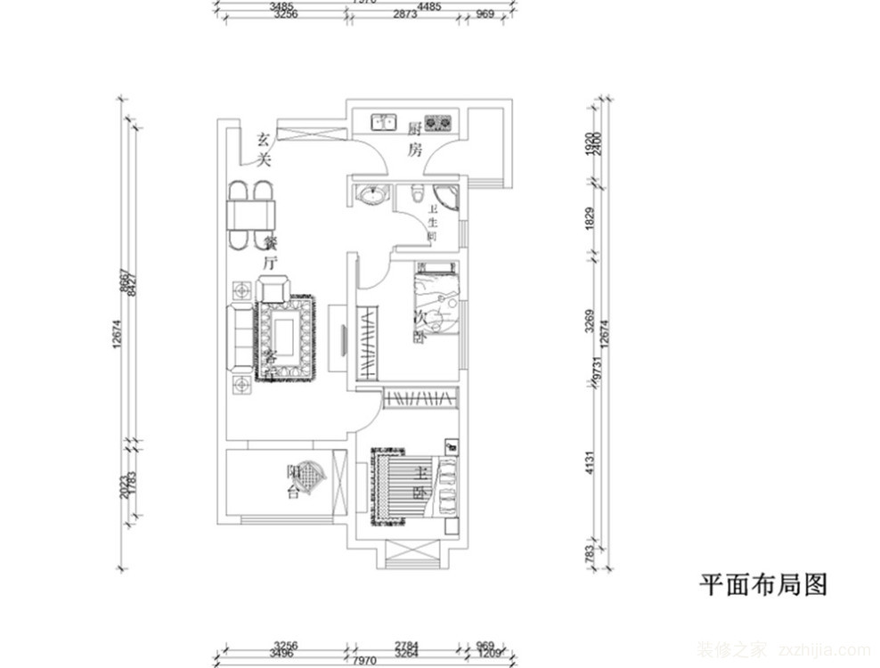 锦尚名城现代简约二室二厅装修