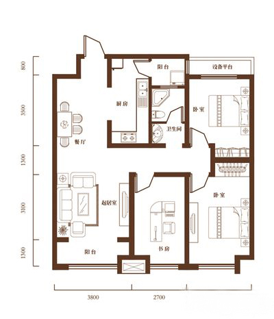 115平米现代简约风格三居室，预算6万，点击看效果图！-龙湾写意装修