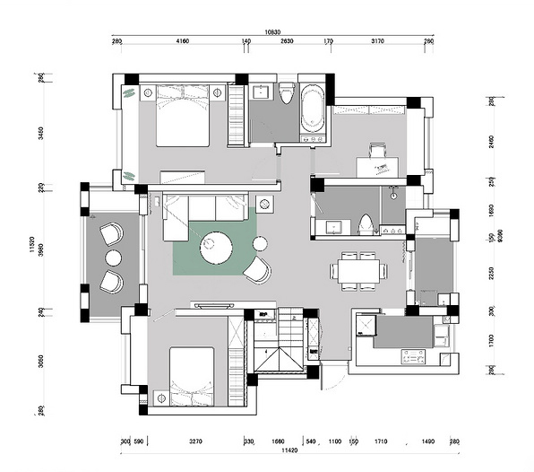 130.94平米的二居室，运用北欧的装修风格效果是怎样的？-协信春山台装修