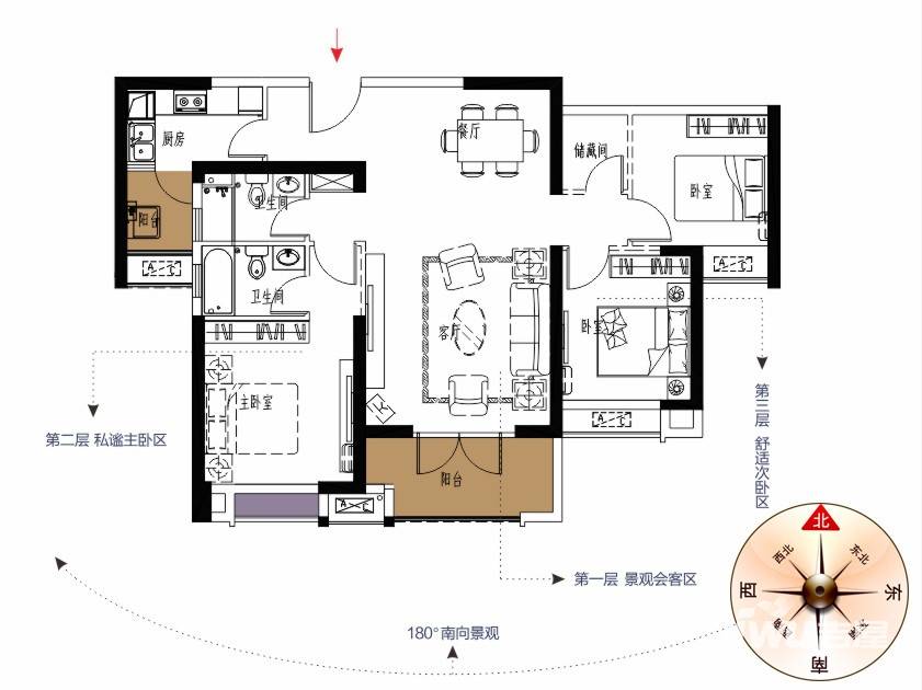 现代风格三居室装修案例，122.47平米的房子装修多少钱？-融侨城装修