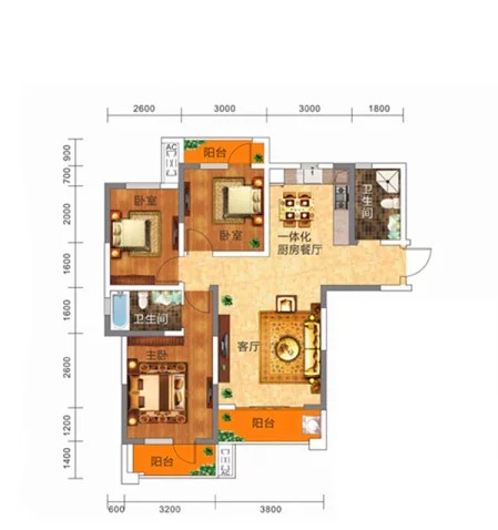 95平米三居室设计说明，25万元装修的现代风格有什么效果？-荔枝苑装修